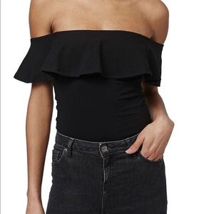 Topshop Ruffle Off the Shoulder bodysuit